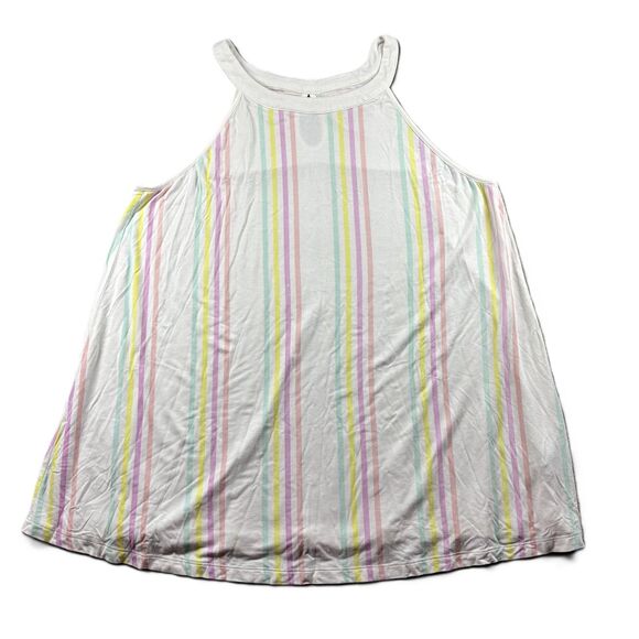 Torrid Super Soft Knits Tank Top White Pastel Stripe High Neck Size 2 2X C164 - Picture 1 of 9
